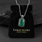 Fluer-de-Lis Designed Silver Pendant in 8.5ct Natural Zambian Emerald, 925 Sterling Silver Pendant | With Certificate of Authenticity and 925 Hallmark