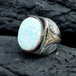 Unique Designed Turkish Style Ring with14ct Fire Australian Opal | 925 Sterling Silver Oxidized Ring | With Certificate of Authenticity and 925 Hallmark