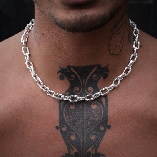 Unique Hammered Box type Handmade Solid Chain | 925 Sterling Silver Chain | With Certificate of Authenticity and 925 Hallmark