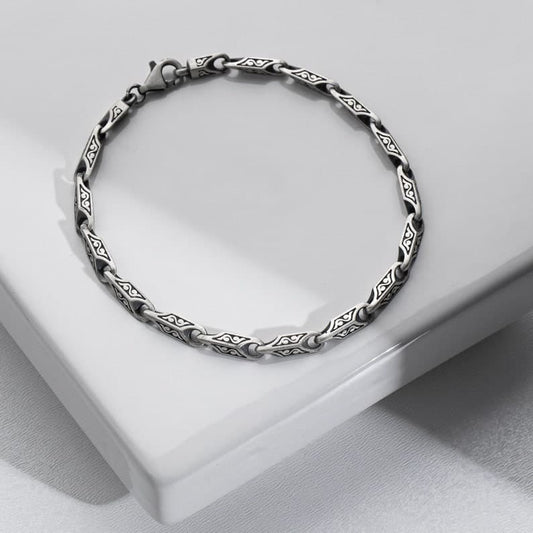 5mm, solid, wide Hand Engraved Vintage Oxidized Bracelet | 40g, 925 Sterling Silver Bracelet | With Certificate of Authenticity and 925 Hallmark