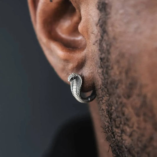 Unisex Antique finish snake Earrings | Rhodium Plated 925 Sterling Silver | With Certificate of Authenticity and 925 Hallmark