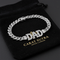 10mm Wide Solid Miami Cuban Link Bracelet with custom name initials studded with AAA white zircons | 925 Sterling Silver Bracelet | With Certificate of Authenticity and 925 Hallmark
