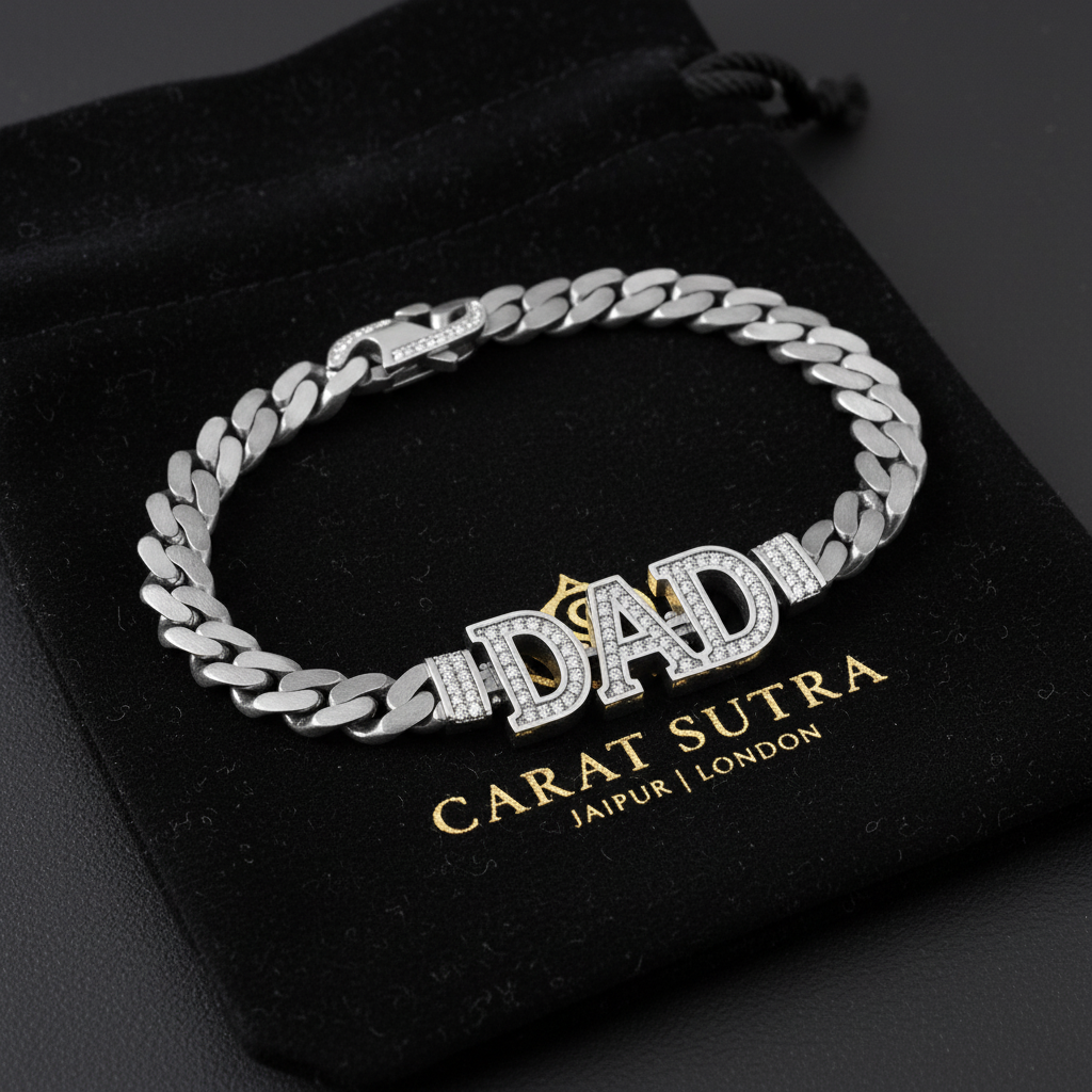 10mm Wide Solid Miami Cuban Link Bracelet with custom name initials studded with AAA white zircons | 925 Sterling Silver Bracelet | With Certificate of Authenticity and 925 Hallmark