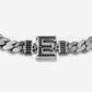10mm Wide Solid Miami Cuban Link Bracelet with custom name initials studded with AAA black zircons | 925 Sterling Silver Bracelet | With Certificate of Authenticity and 925 Hallmark