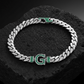 10mm Wide Solid Miami Cuban Link Bracelet with custom name initials studded with AAA black zircons | 925 Sterling Silver Bracelet | With Certificate of Authenticity and 925 Hallmark
