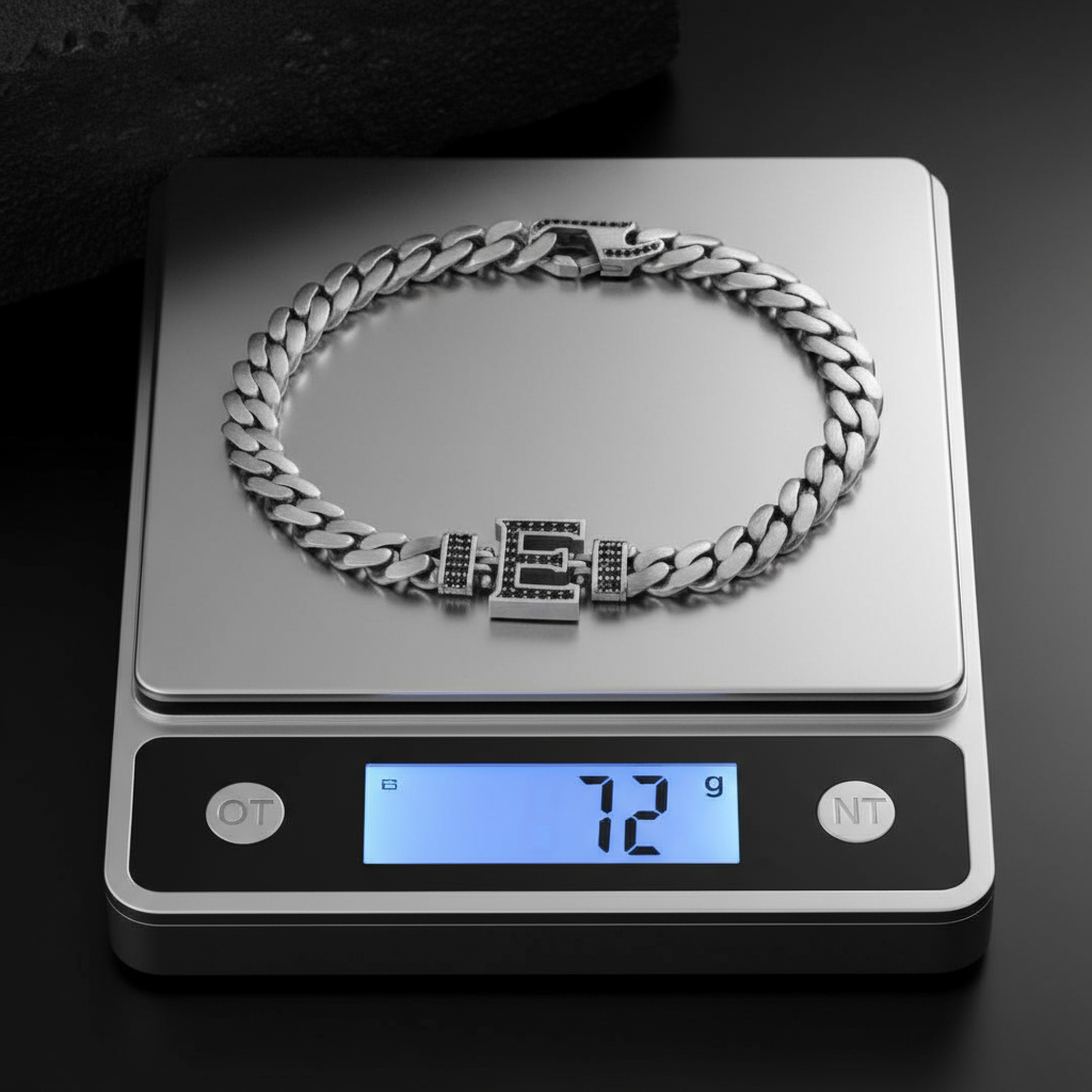 10mm Wide Solid Miami Cuban Link Bracelet with custom name initials studded with AAA black zircons | 925 Sterling Silver Bracelet | With Certificate of Authenticity and 925 Hallmark