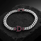 10mm Wide Solid Miami Cuban Link Bracelet with custom name initials studded with AAA black zircons | 925 Sterling Silver Bracelet | With Certificate of Authenticity and 925 Hallmark