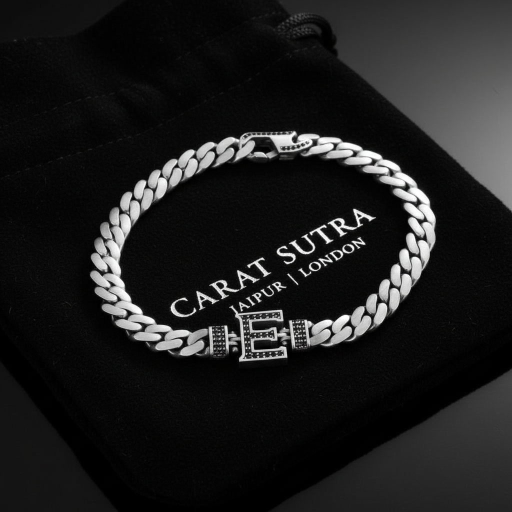10mm Wide Solid Miami Cuban Link Bracelet with custom name initials studded with AAA black zircons | 925 Sterling Silver Bracelet | With Certificate of Authenticity and 925 Hallmark