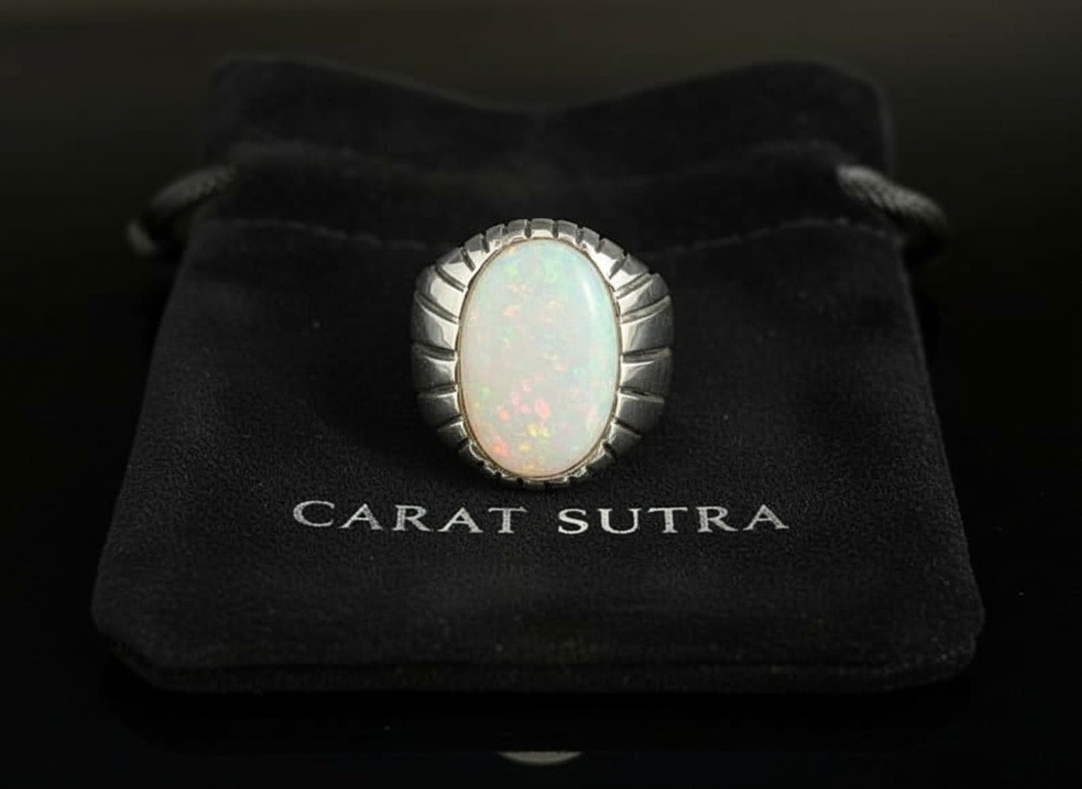Unique Designed Turkish Style Ring with 12ct Fire Australian Opal | 925 Sterling Silver Oxidized Ring | With Certificate of Authenticity and 925 Hallmark