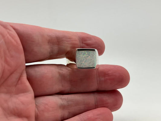 Unique Designed Turkish Style Ring with 8ct Oval Fire Australian Opal | 925 Sterling Silver Oxidized Ring | With Certificate of Authenticity and 925 Hallmark