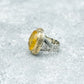 Unique Turkish Style Ring with Yellow Sapphire | 925 Sterling Silver Oxidized Ring | With Certificate of Authenticity and 925 Hallmark