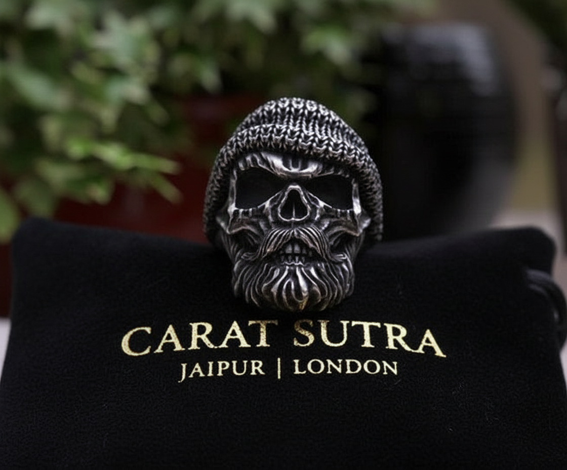 Unique Bearded Skull Ring | 925 Sterling Silver Oxidized Ring | Men's Jewelry | With Certificate of Authenticity and 925 Hallmark