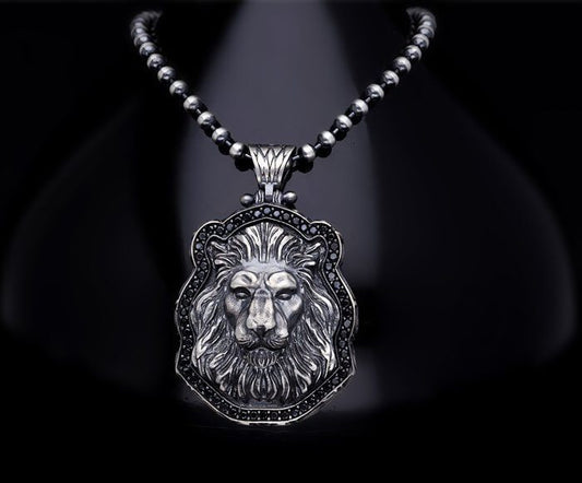 Unique Designed Lion Pendant for Men | 925 Sterling Silver Oxidized Pendant | Men's Jewelry | With Certificate of Authenticity and 925 Hallmark