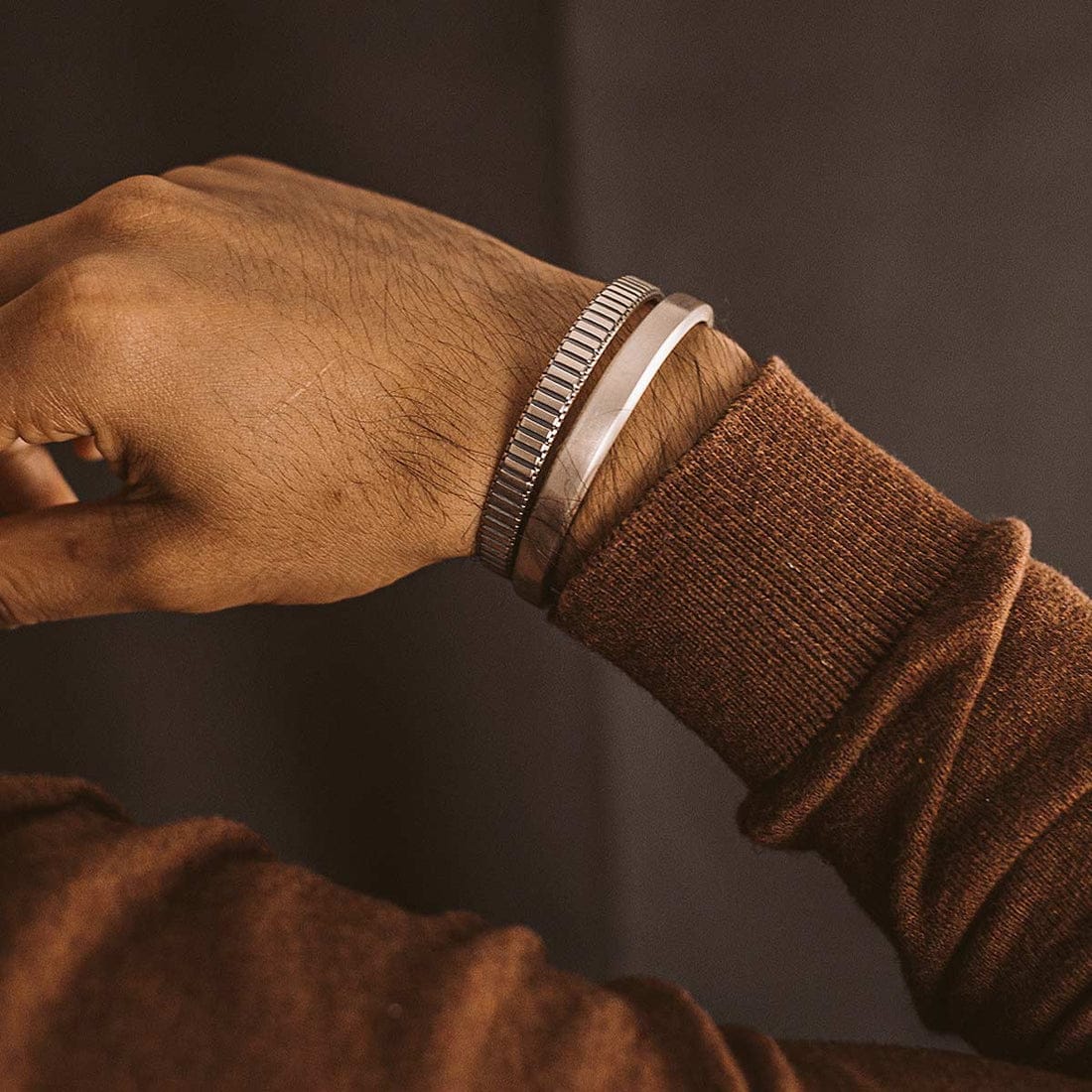 Brush & Matt Finish Adjustable Cuff Style Bangle/kadaa/Handcuff | 925 Sterling Silver Bracelet | With Certificate of Authenticity and 925 Hallmark