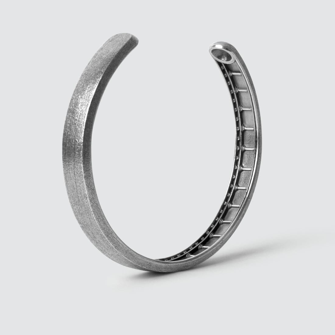 Brush & Matt Finish (Dark) Adjustable Cuff Style Bangle/kadaa/Handcuff | 925 Sterling Silver Bracelet | With Certificate of Authenticity and 925 Hallmark