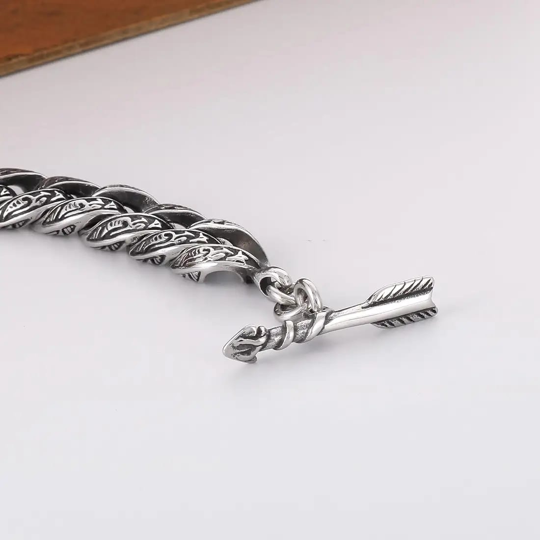 16mm wide Unique Embossed Eagle Bracelet for Men | 925 Sterling Silver Bracelet | With Certificate of Authenticity and 925 Hallmark