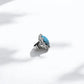 RARE PRINCE by CARAT SUTRA | Biker Guy, Oval shaped Turkish Style Ring with Natural Irani Turquoise (Firoza) with Eagle | 925 Sterling Silver Oxidized Ring | Men's Jewelry | With Certificate of Authenticity and 925 Hallmark