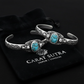 RARE PRINCE by CARAT SUTRA | Adjustable Skull Cuff/ kada with Natural Irani Turquoise (Firoza) | 925 Sterling Silver Bracelet | With Certificate of Authenticity and 925 Hallmark