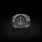 Exclusive Vintage Trishul Symbol Signet Style Ring for Men, Oxidized Sterling Silver 925 Ring | Jewellery for Men| With Certificate of Authenticity and 925 Hallmark