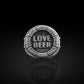 Exclusive Vintage LOVE BEER Fantasy Signet Style Ring for Men, Oxidized Sterling Silver 925 Ring | Jewellery for Men| With Certificate of Authenticity and 925 Hallmark