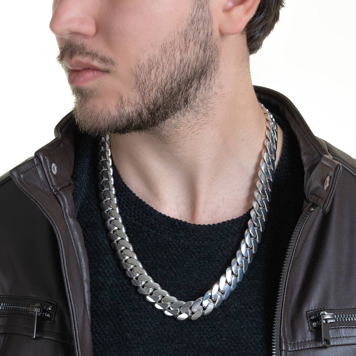 18mm Wide Solid Miami Cuban Link Chain | 925 Sterling Silver Chain | Men's Jewelry | With Certificate of Authenticity and 925 Hallmark