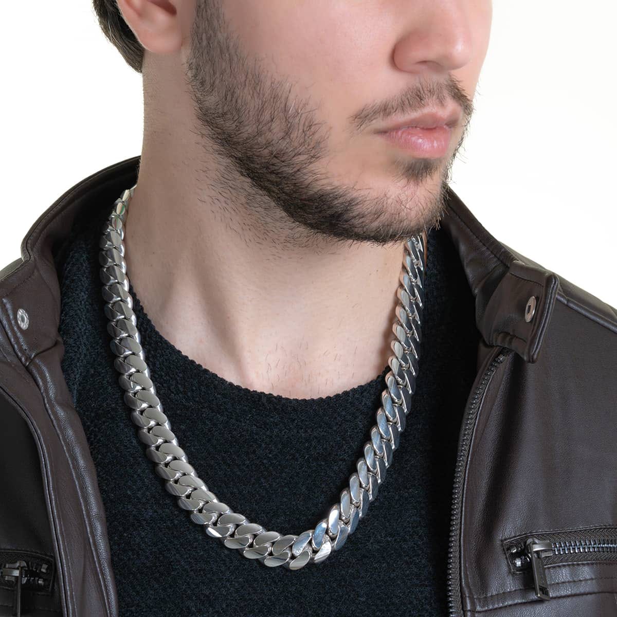 18mm Wide Solid Miami Cuban Link Chain | 925 Sterling Silver Chain | Men's Jewelry | With Certificate of Authenticity and 925 Hallmark