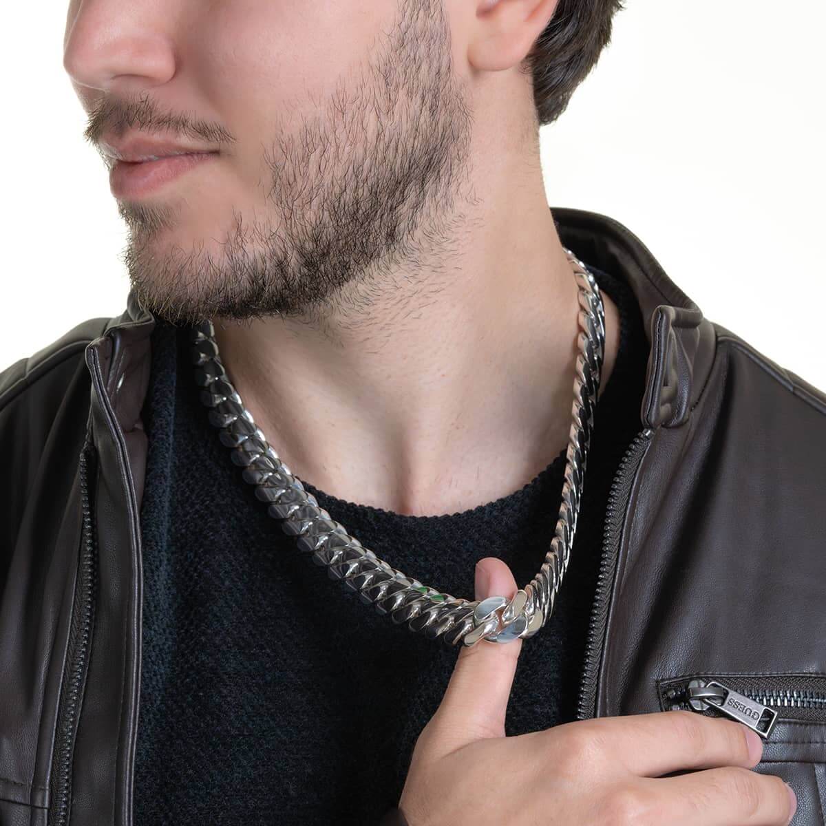 18mm Wide Solid Miami Cuban Link Chain | 925 Sterling Silver Chain | Men's Jewelry | With Certificate of Authenticity and 925 Hallmark