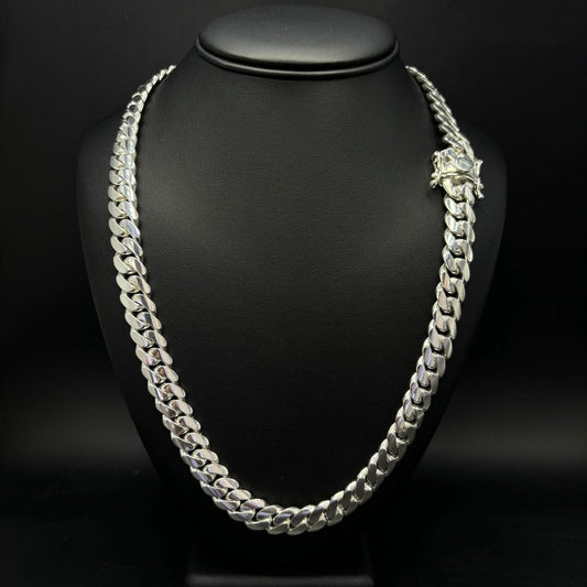 18mm Wide Solid Miami Cuban Link Chain | 925 Sterling Silver Chain | Men's Jewelry | With Certificate of Authenticity and 925 Hallmark