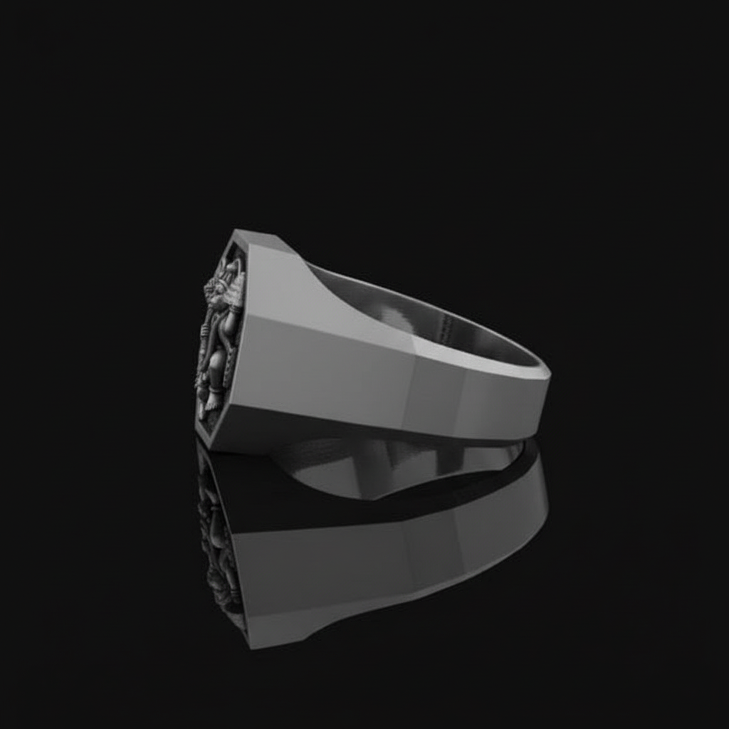 Antique Designed Hanuman Ji Ring | 925 Sterling Silver Oxidized Ring | Men's Jewelry | With Certificate of Authenticity and 925 Hallmark (Copy)