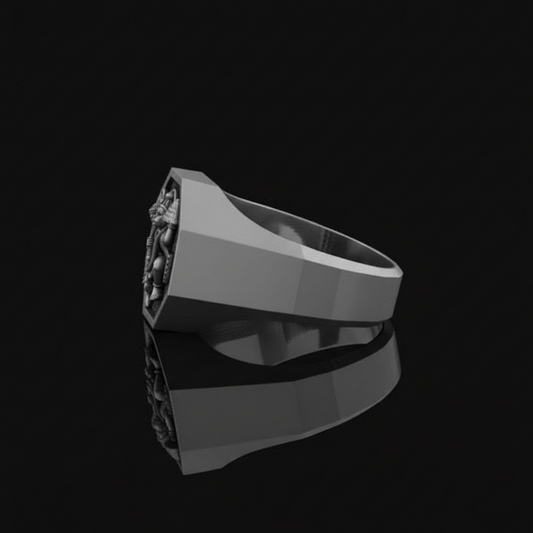 Antique Designed Hanuman Ji Ring | 925 Sterling Silver Oxidized Ring | Men's Jewelry | With Certificate of Authenticity and 925 Hallmark (Copy)