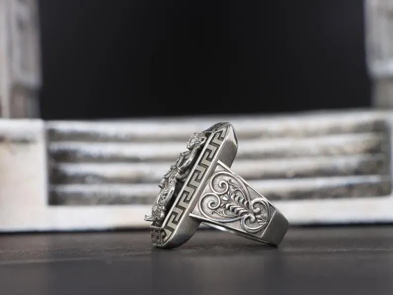 Antique Designed Ram Bhagwan Ring | 925 Sterling Silver Oxidized Ring | Men's Jewelry | With Certificate of Authenticity and 925 Hallmark