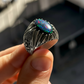 Unique Designed Turkish Style Ring with 12ct Natural Fire Black Opal | 925 Sterling Silver Oxidized Ring | With Certificate of Authenticity and 925 Hallmark