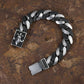 16mm wide Unique Fleur-De-Lis Black Iced Cuban Link Bracelet for Men | Dark Oxidized 925 Silver Bracelet | Men's Jewelry | With Certificate of Authenticity and 925 Hallmark - caratsutra