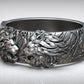 RARE PRINCE by CARAT SUTRA | Unique Designed Band Ring with Lion | 925 Sterling Silver Oxidized Ring | Men's Jewelry | With Certificate of Authenticity and 925 Hallmark