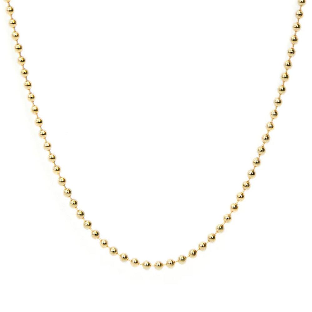 RARE PRINCE by CARAT SUTRA | Minimalist Solid 3mm Gold plated Ball Chain | 925 Sterling Silver Chain | Men's Jewelry | With Certificate of Authenticity and 925 Hallmark