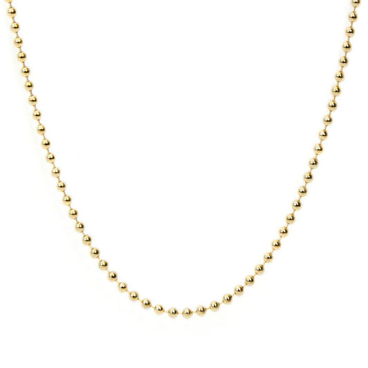 RARE PRINCE by CARAT SUTRA | Minimalist Solid 3mm Gold plated Ball Chain | 925 Sterling Silver Chain | Men's Jewelry | With Certificate of Authenticity and 925 Hallmark