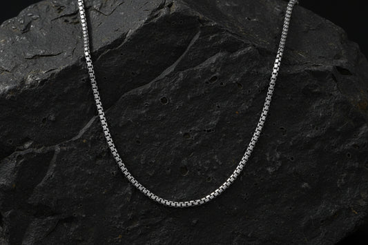 Minimalist Solid 4mm Box Chain | 925 Sterling Silver Chain | Men's Jewelry | With Certificate of Authenticity and 925 Hallmark - caratsutra