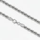 Minimalist Solid 4mm Rope Chain | 925 Sterling Silver Chain | Men's Jewelry | With Certificate of Authenticity and 925 Hallmark - caratsutra