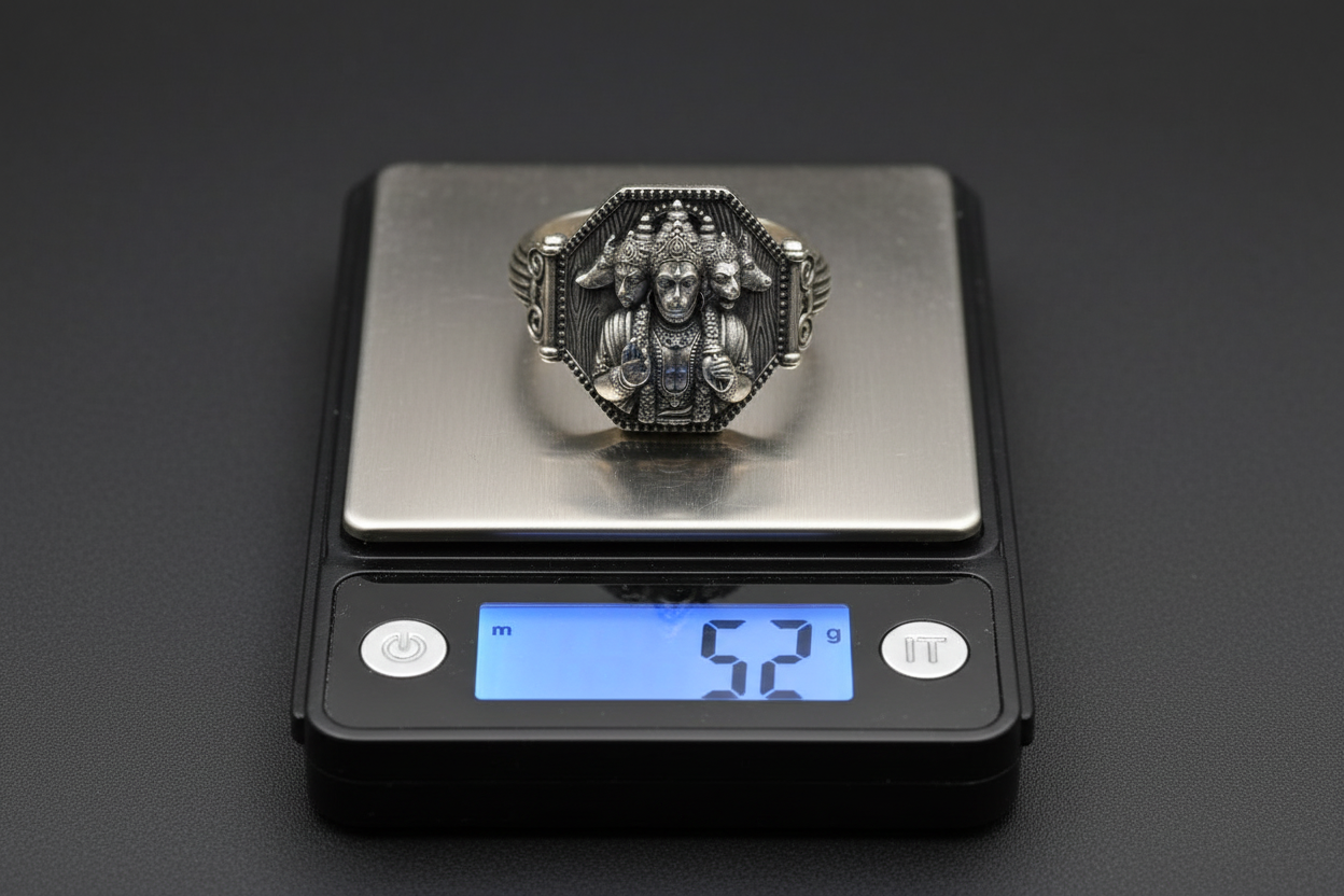 Brush & Matt Finish Panchmukhi Hanuman Adjustable Cuff Style Bangle/kadaa/Handcuff | 925 Sterling Silver Bracelet | With Certificate of Authenticity and 925 Hallmark - caratsutra