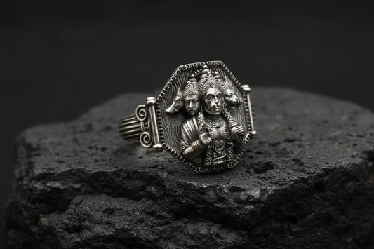 Brush & Matt Finish Panchmukhi Hanuman Adjustable Cuff Style Bangle/kadaa/Handcuff | 925 Sterling Silver Bracelet | With Certificate of Authenticity and 925 Hallmark - caratsutra