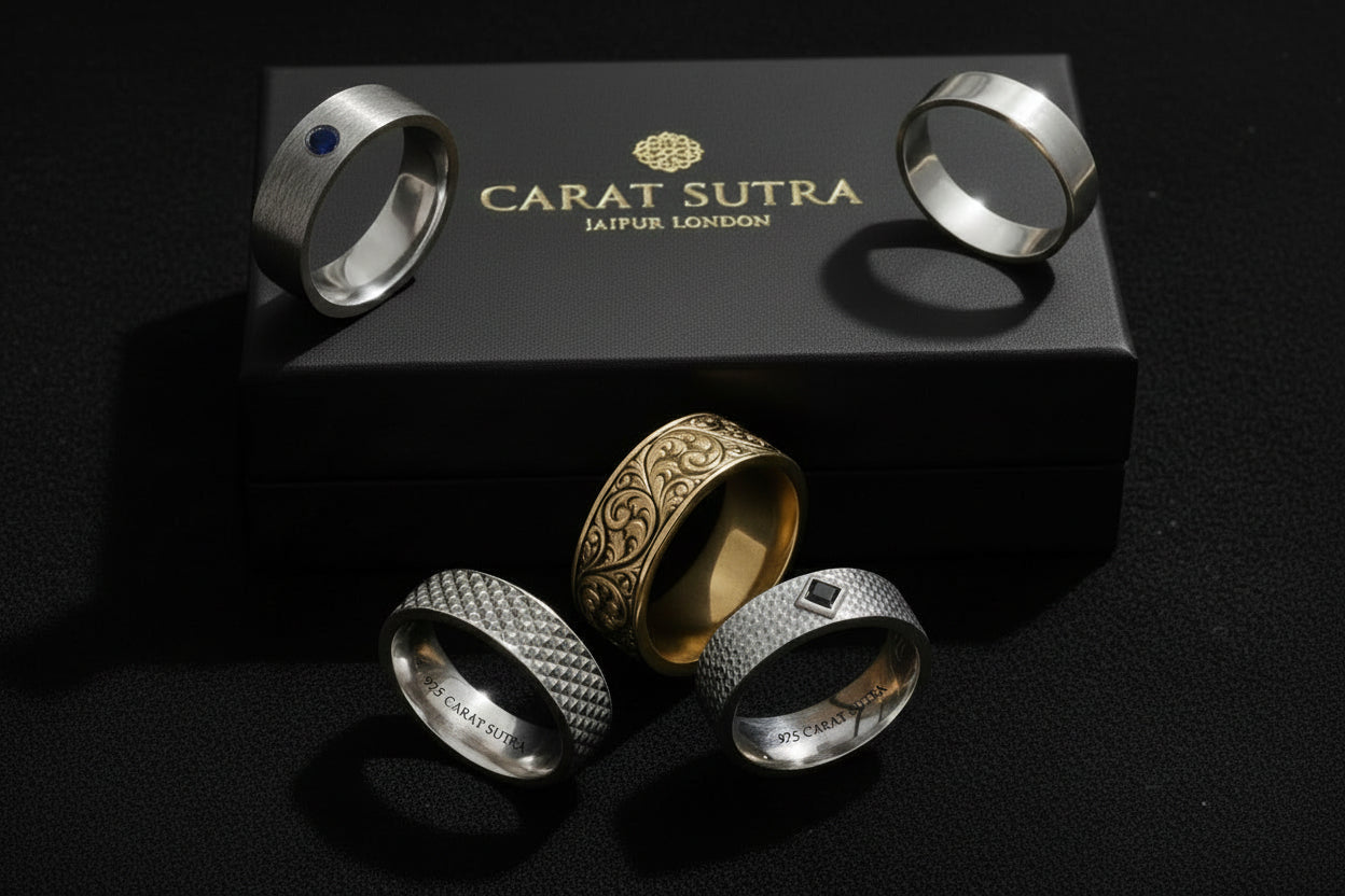 Exclusive Classic Band Ring for Men, Brush Matt-Finish, Sterling Silver 925 Ring | Jewellery for Men| With Certificate of Authenticity and 925 Hallmark - caratsutra