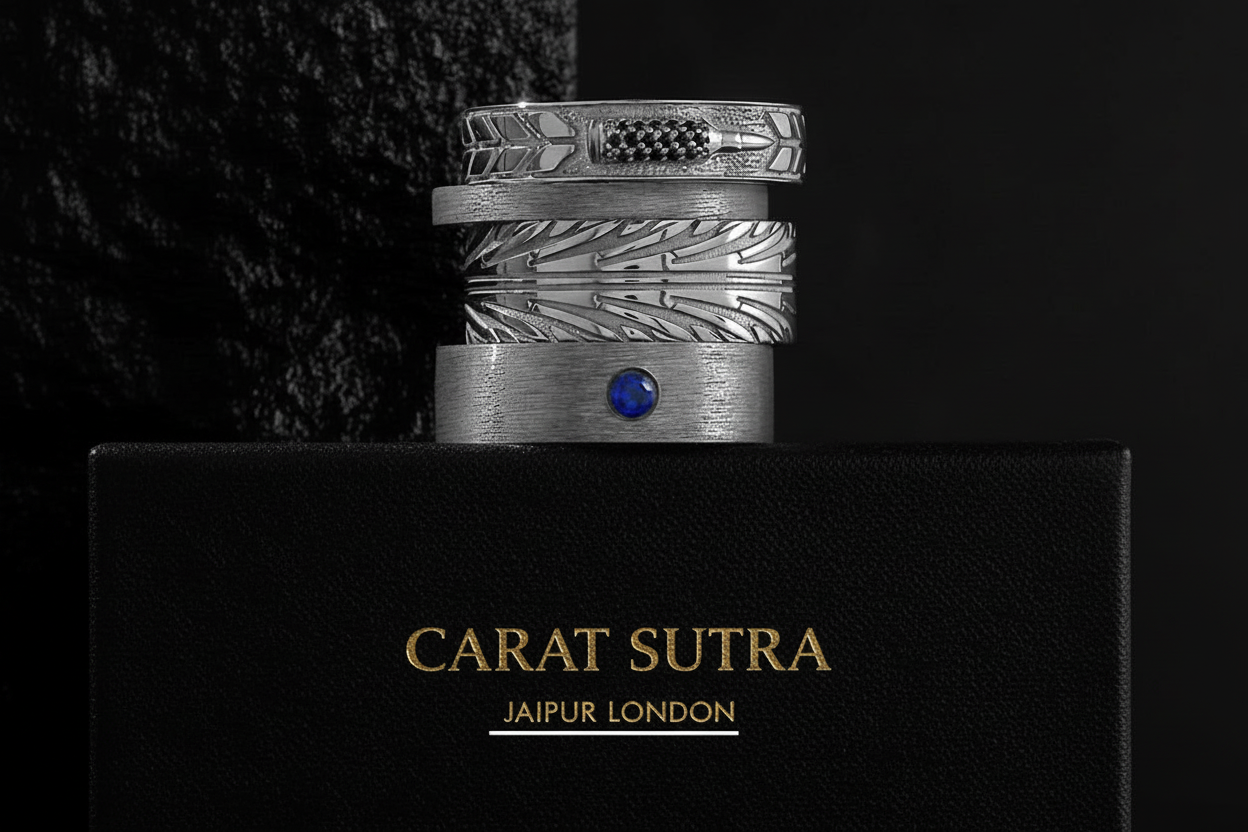 4mm wide Tyre Tread Band Ring, Brush Matt-Finish, Sterling Silver 925 Ring | Jewellery for Men| With Certificate of Authenticity and 925 Hallmark - caratsutra