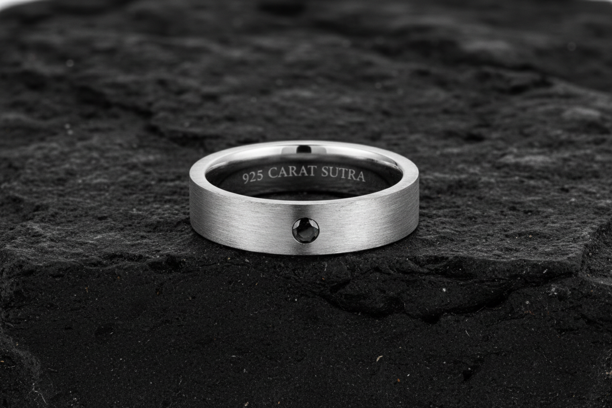 Exclusive Classic Band Ring for Men, Brush Matt-Finish, Sterling Silver 925 Ring | Jewellery for Men| With Certificate of Authenticity and 925 Hallmark - caratsutra