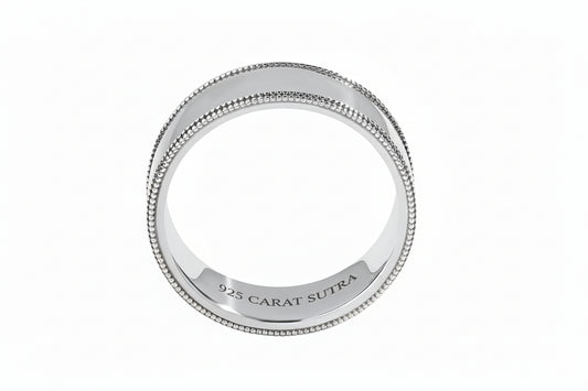 4mm wide Unique designed Band Ring, Brush Matt-Finish, Sterling Silver 925 Ring | Jewellery for Men| With Certificate of Authenticity and 925 Hallmark - caratsutra