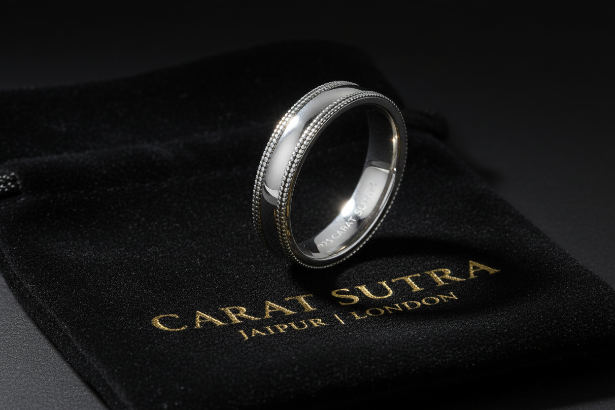 4mm wide Unique designed Band Ring, Brush Matt-Finish, Sterling Silver 925 Ring | Jewellery for Men| With Certificate of Authenticity and 925 Hallmark - caratsutra