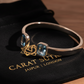 Aquamarine Stone Adjustable Cuff Style Bangle/kadaa | 925 Sterling Silver Bracelet | With Certificate of Authenticity and 925 Hallmark - caratsutra