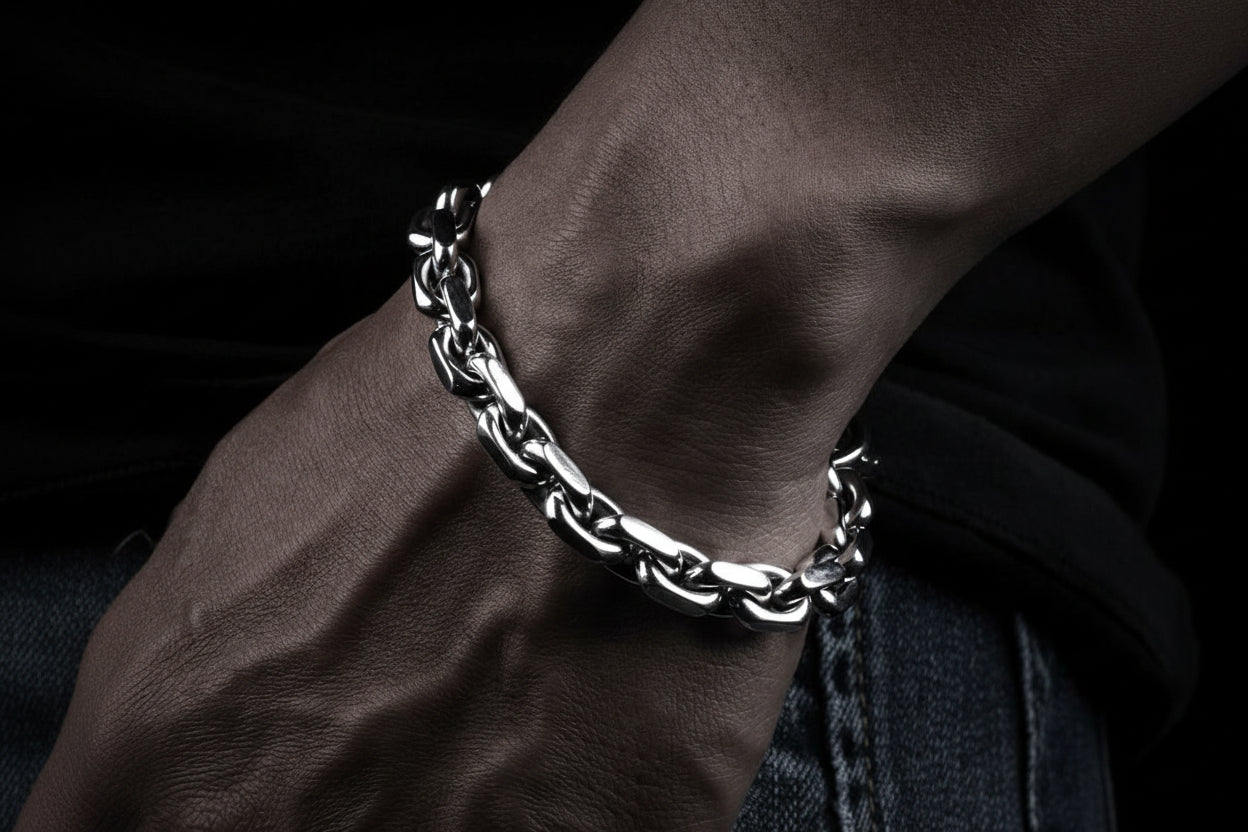 12mm Wide T-Bar Toggle chain Bracelet | 925 Sterling Silver Bracelet | Men's Jewelry | With Certificate of Authenticity and 925 Hallmark - caratsutra
