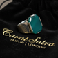 RARE PRINCE by CARAT SUTRA | Unique Designed Turkish Style Ring with Natural Green Onyx | 925 Sterling Silver Oxidized Ring | Men's Jewelry | With Certificate of Authenticity and 925 Hallmark - caratsutra