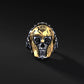 RARE PRINCE by CARAT SUTRA | Unique Designed Warrior Skull Ring | 925 Sterling Silver Oxidized Ring | Men's Jewelry | With Certificate of Authenticity and 925 Hallmark - caratsutra