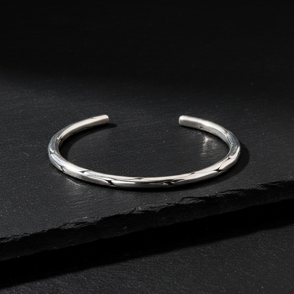Infinity bangle | Matt / Shiny Finish Adjustable Cuff Style Bangle / kadaa | 925 Sterling Silver